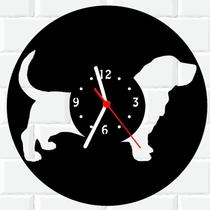 Relógio De Madeira MDF Parede Cachorro Basset Linguica 4