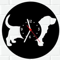 Relógio De Madeira MDF Parede Cachorro Basset Linguica 4