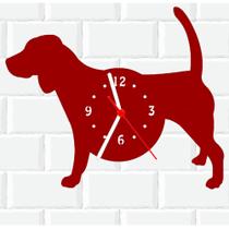 Relógio De Madeira MDF Parede Cachorro Basset Linguica 4 V