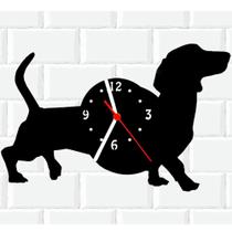 Relógio De Madeira MDF Parede Cachorro Basset Linguica 5