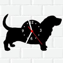 Relógio De Madeira MDF Parede Cachorro Basset Linguica 6