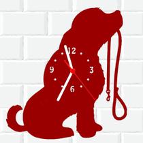 Relógio De Madeira MDF Parede Cachorro Pet 3 V