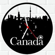 Relógio De Madeira MDF Parede Canada Viagem Turismo