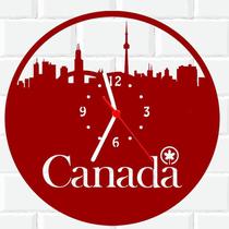 Relógio De Madeira MDF Parede Canada Viagem Turismo V