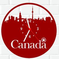 Relógio De Madeira MDF Parede Canada Viagem Turismo V