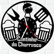 Relógio De Madeira MDF Parede Cantinho Do Churrasco 1 - 3D Fantasy