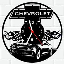 Relógio De Madeira MDF Parede Carro Chevrolet