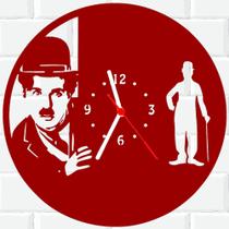 Relógio De Madeira MDF Parede Charles Chaplin Cinema 1 V
