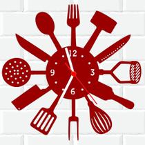 Relógio De Madeira MDF Parede Cozinha Casa Decoracao 3 V