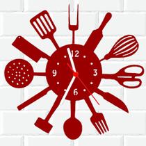 Relógio De Madeira MDF Parede Cozinha Casa Decoracao 6 V