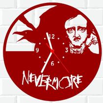 Relógio De Madeira MDF Parede Edgar Allan Poe O Corvo V