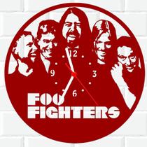 Relógio De Madeira MDF Parede Foo Fighters Rock V - 3D Fantasy