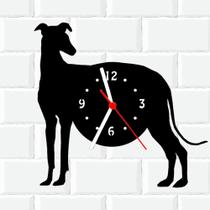 Relógio De Madeira MDF Parede Galgo Cachorro Pet