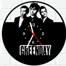 Relógio De Madeira MDF Parede Green Day Rock