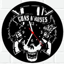 Relógio De Madeira MDF Parede Guns N Roses Rock 2 - 3D Fantasy