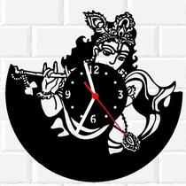 Relógio De Madeira MDF Parede Hare Krishna
