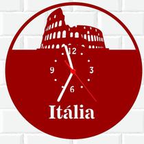 Relógio De Madeira MDF Parede Italia Viagem Turismo 2 V - 3D Fantasy