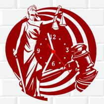 Relógio De Madeira MDF Parede Justiça Direito 1 V