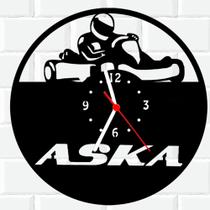 Relógio De Madeira MDF Parede Kart Corrida Aska Carros