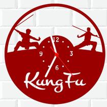 Relógio De Madeira MDF Parede Kung Fu Luta V