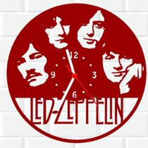 Relógio De Madeira MDF Parede Led Zeppelin Rock 2 V - 3D Fantasy