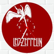 Relógio De Madeira MDF Parede Led Zeppelin Rock 3 V - 3D Fantasy