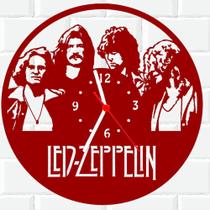 Relógio De Madeira MDF Parede Led Zeppelin Rock 4 V - 3D Fantasy