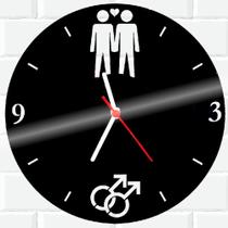 Relógio De Madeira MDF Parede Lgbt Gay 1