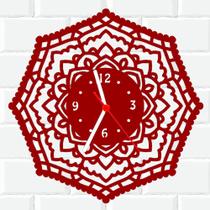 Relógio De Madeira MDF Parede Mandala 7 V