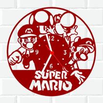 Relógio De Madeira MDF Parede Mario Bros Game 1 V