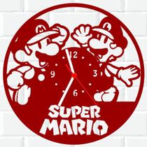 Relógio De Madeira MDF Parede Mario Bros Game 5 V