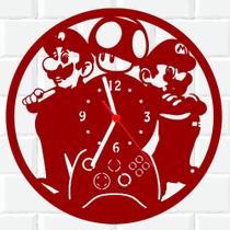 Relógio De Madeira MDF Parede Mario Bros Game 6 V