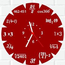 Relógio De Madeira MDF Parede Matematica Aritmetica 2 V