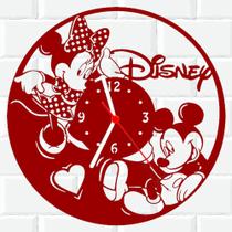 Relógio De Madeira MDF Parede Mickey Minnie Disney 2 V - 3D Fantasy