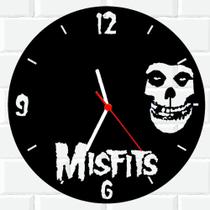 Relógio De Madeira MDF Parede Misfits Rock