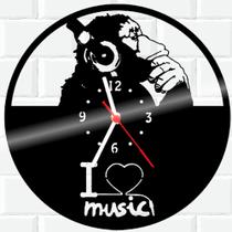 Relógio De Madeira MDF Parede Musica 13