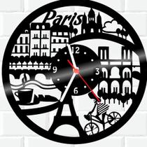 Relógio De Madeira MDF Parede Paris França Turismo 1