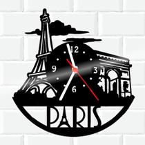 Relógio De Madeira MDF Parede Paris França Turismo 3 - 3D Fantasy