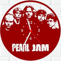 Relógio De Madeira MDF Parede Pearl Jam Rock V