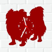 Relógio De Madeira MDF Parede Pequines Cachorro Pet V