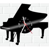 Relógio De Madeira MDF Parede Piano Instrumento 1