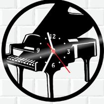 Relógio De Madeira MDF Parede Piano Instrumento 2
