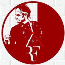 Relógio De Madeira MDF Parede Roger Federer Tenis V