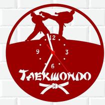 Relógio De Madeira MDF Parede Taekwondo Luta V - 3D Fantasy