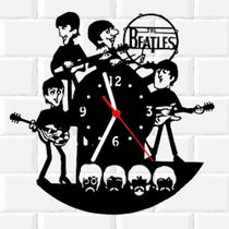 Relógio De Madeira MDF Parede The Beatles Rock 1