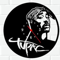 Relógio De Madeira MDF Parede Tupac Rap Rapper 1