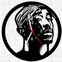 Relógio De Madeira MDF Parede Tupac Rap Rapper 2 - 3D Fantasy