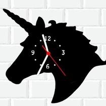 Relógio De Madeira MDF Parede Unicornio Fantasia