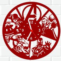 Relógio De Madeira MDF Vingadores Avengers Marvel 2 V