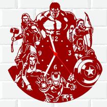 Relógio De Madeira MDF Vingadores Avengers Marvel 4 V